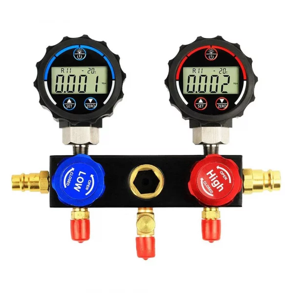 elitech dmg 1 ac manifold gauge set 3 way fits r134a r410a and r22 refrigerants with hoses coupler adapters carrying case 723775 1024x1024