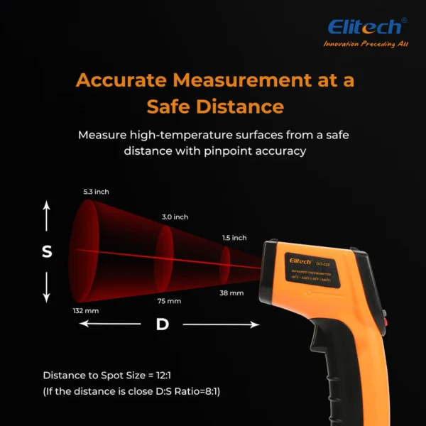 dit 220 infrared thermometer high precision non contact temperature gun with laser targeting adjustable emissivity and self calibrationelitech technology inc 1146408 800x800