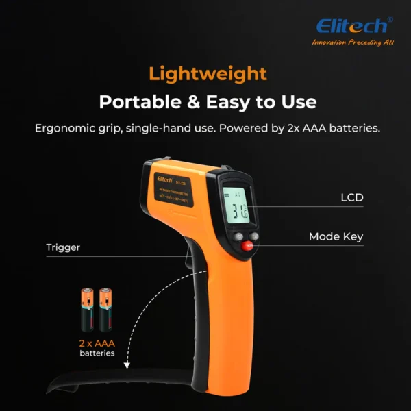 dit 220 infrared thermometer high precision non contact temperature gun with laser targeting adjustable emissivity and self calibrationelitech technology inc 2737147 800x800