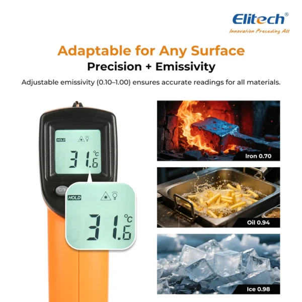 dit 220 infrared thermometer high precision non contact temperature gun with laser targeting adjustable emissivity and self calibrationelitech technology inc 6224594 800x800