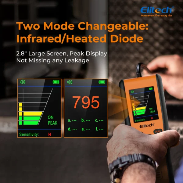 elitech ir 200 infrared heated diode refrigerant leak detector for air conditioner and automotive repairelitech technology inc 716357 800x800