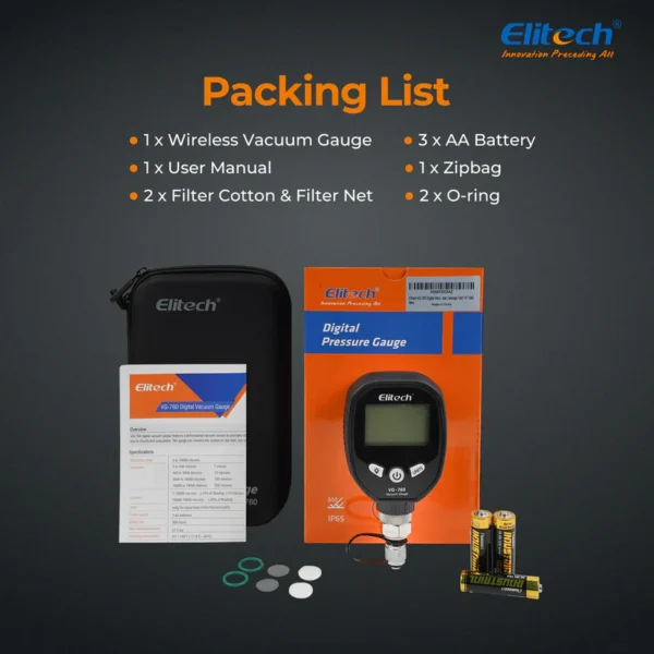 elitech vg 760 digital micron vacuum gauge 8 units optionalelitech technology inc 367618 800x800