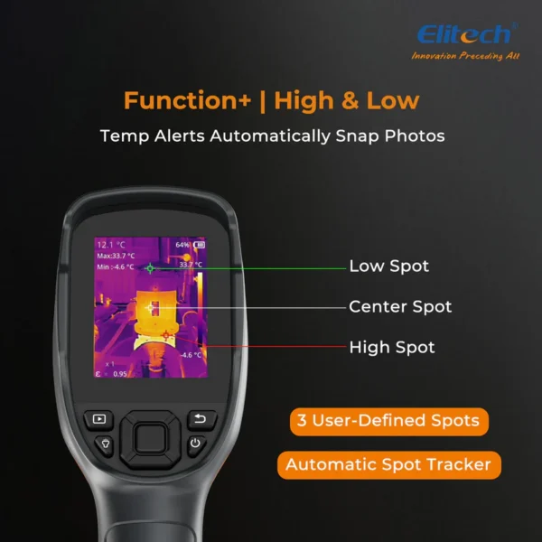 pre order elitech tic 210 handheld thermal imaging camera infrared thermal imager with 256192 ir resolution real time video recording emissivity temp alarm sett 838041 800x800