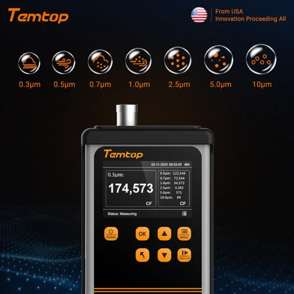 temtop air quality handheld particle counter 7 channels pm 25 air monitor pmd 331temtop 571490 1