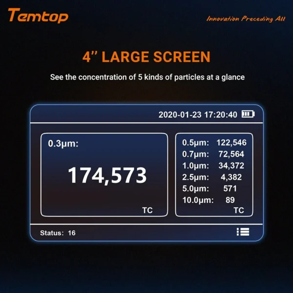 temtop air quality handheld particle counter 7 channels pm 25 air monitor pmd 331temtop 665166 1 1