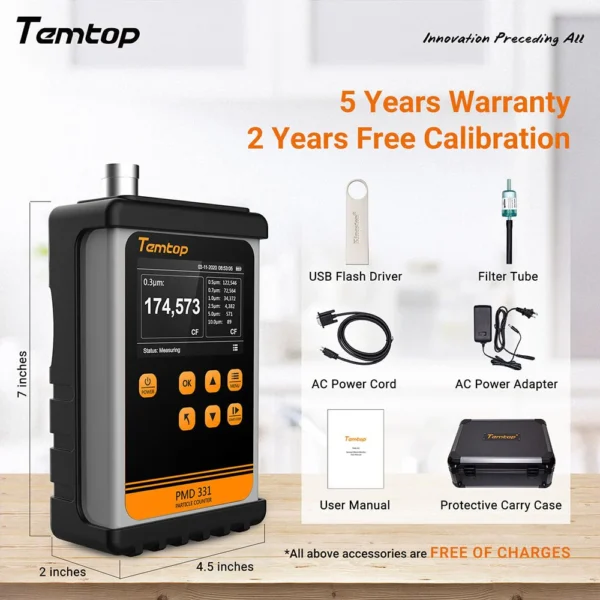 temtop air quality handheld particle counter 7 channels pm 25 air monitor pmd 331temtop 723515 1
