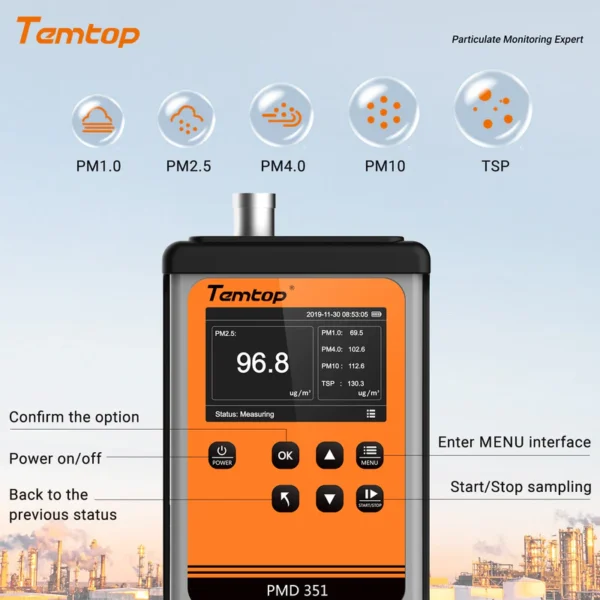 temtop handheld particle counter particulate meter for pm10pm25pm40pm10tsp pmd 351elitech technology inc 161732 800x800